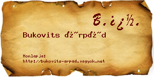 Bukovits Árpád névjegykártya